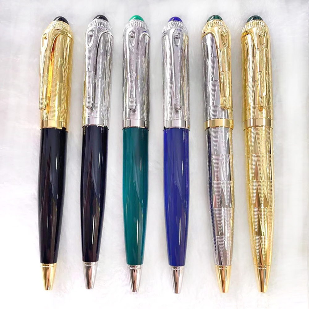 

Roadster Luxury Classic Ballpoint Pen Green/Blue Lacquer Barrel Silver/Golden Clip Writing Smooth, Pic