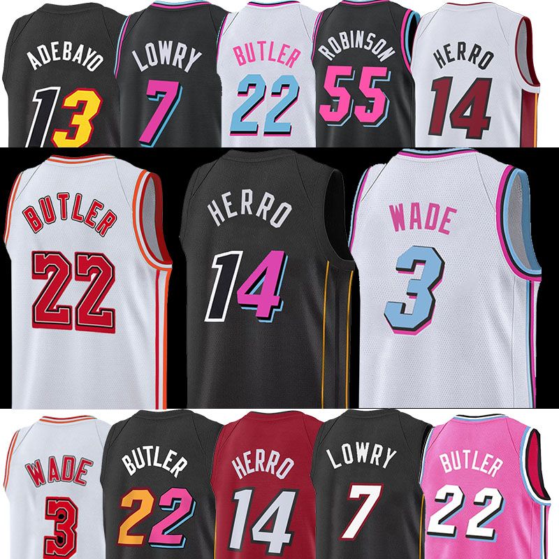 

Jimmy Butler Miamis Basketball Jerseys 22 Dwayne Dwyane 3 Wade Tyler 14 Herro Kyle 7 Lowry Bam 13 Adebayo Duncan 55 Robinson, Men