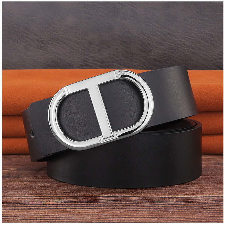 

P118 Men's Women's Fashion Designer Belts Genuine Leather Belts Width 7cm, Black