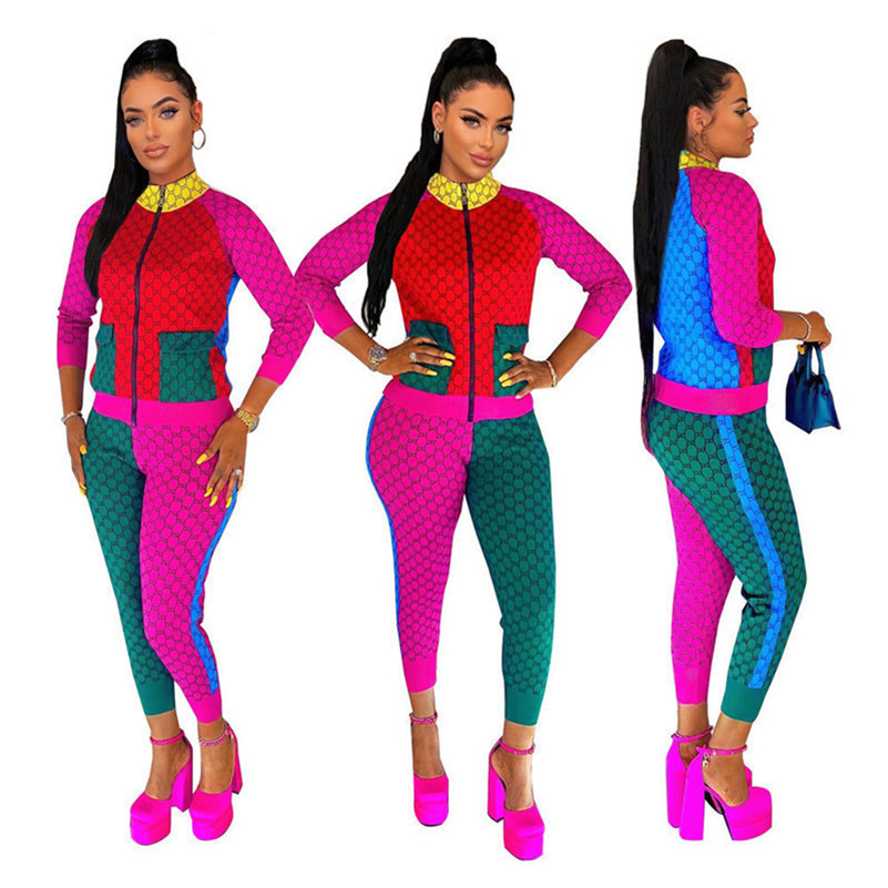 

2023 Brand Women Letter Tracksuits Winter Spring Two Piece Sets Casual Jacket Pants Zipper Sports Suit Fashion Long Sleeve Outfits DHL 9020, As pics