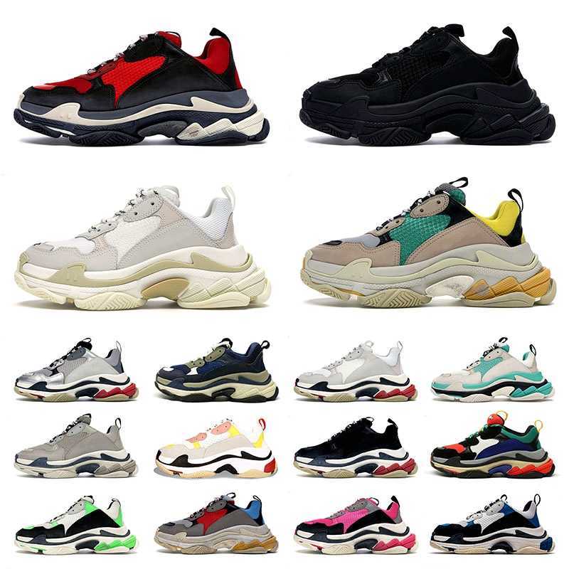 

'S Men Casual Shoes Platform Sneakers Vintage Boots Tennis Trainers Top Paris Brand Triple S Luxurys Designers Dad Black White Women 'S For, B2 triple black 36-45