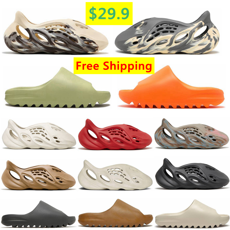 

Designer Slippers Foam Runners Slides Mens Pure Bone Resin Desert Sand Slide Sandals Foam Runner MX Moon Grey Mist Ochre Vermilion Women Slipper Sandal