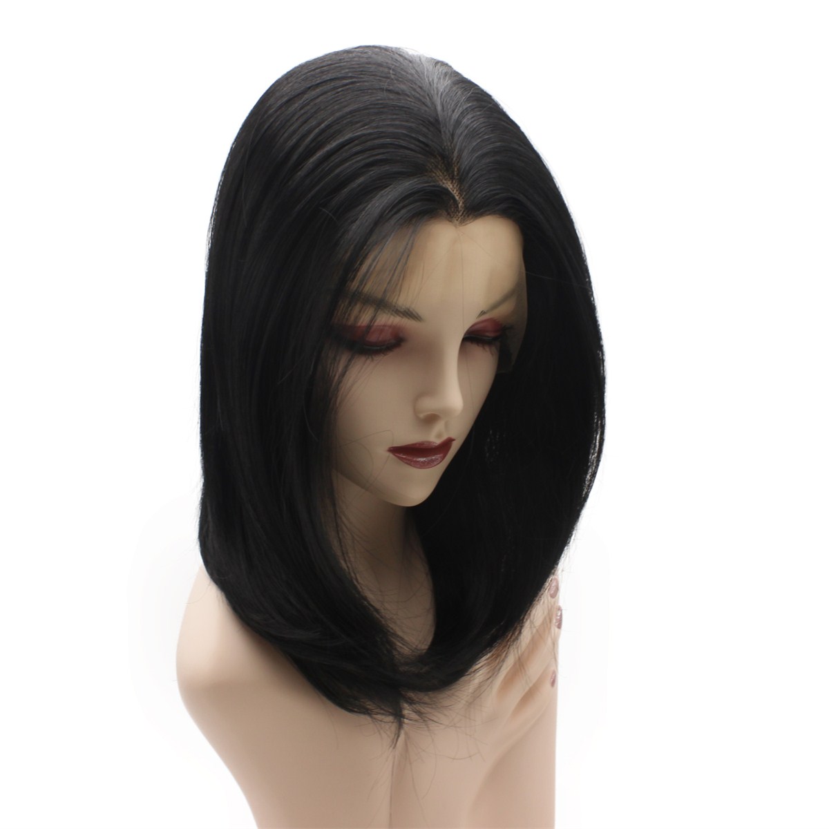

Should Length Straight Black Bob Lace Front Wig Synthetic Natural