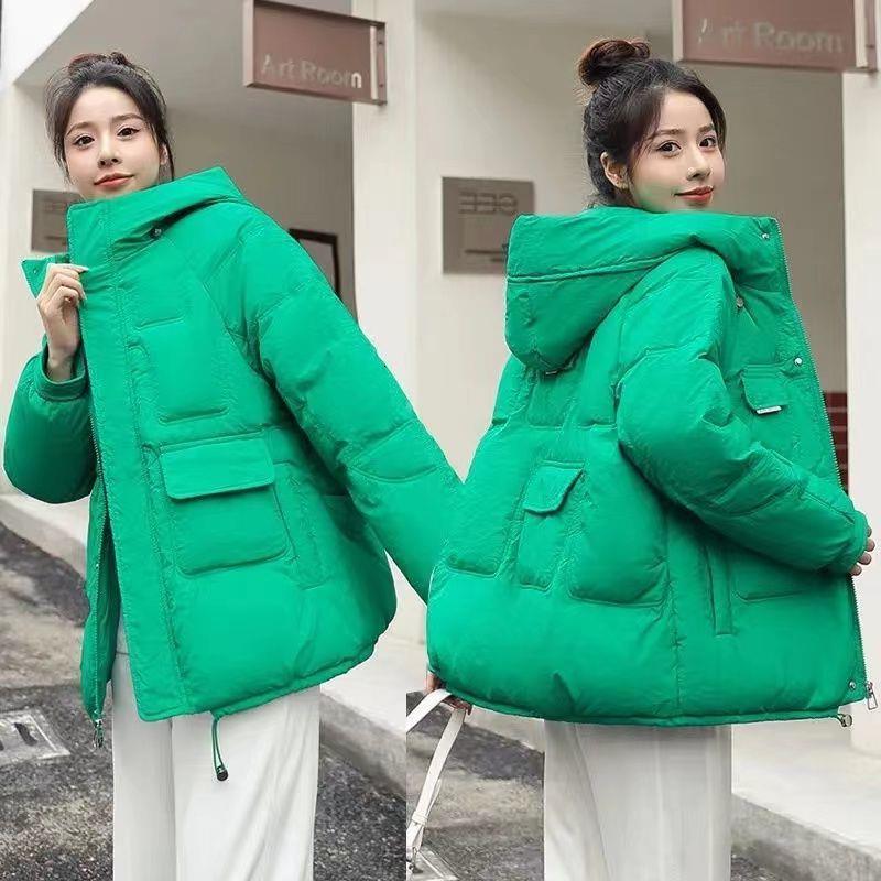 

Women's Down Parkas Cotton Jacket Winter Thickened Warm Loose Fashion Student Women 221125, Green