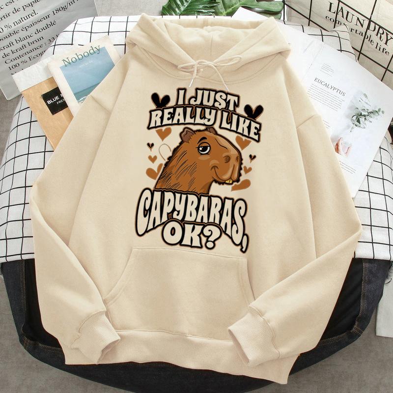 

Men's Hoodies Capybara Men Long Sleeve Top Anime Sweater Man Harajuku Pullover, 78873