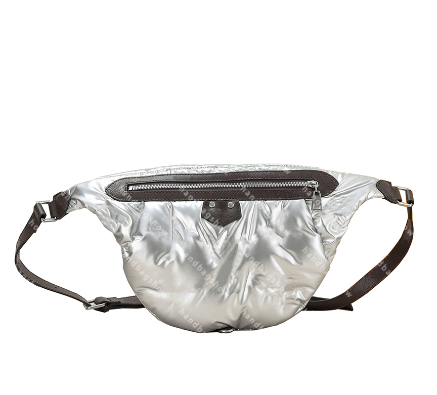 Oreiller Maxi Bumbag sac de taille Poches pour sac banane en bandoulière ou à la ceinture sacs accessoire de signature argenté Sacs banane de cré
