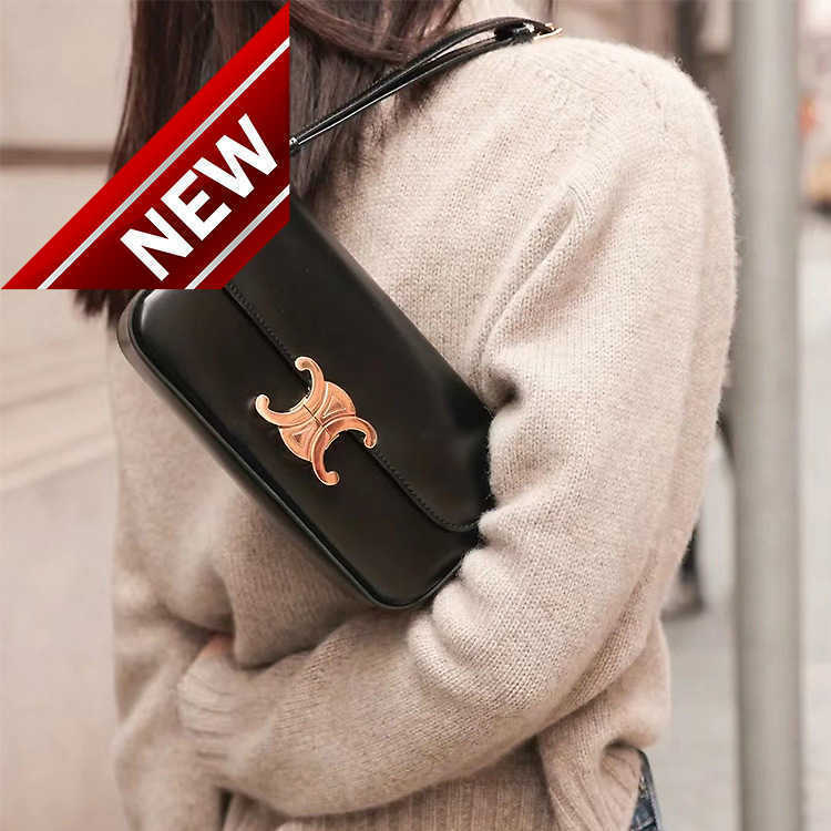 

Women's Designer Bags Lisa's Same Genuine Leather Women's Portable Arc De Triomphe Armpit Versatile Tofu Fashion Niche Single Shoulder Factory Direct Sales, Black temperament