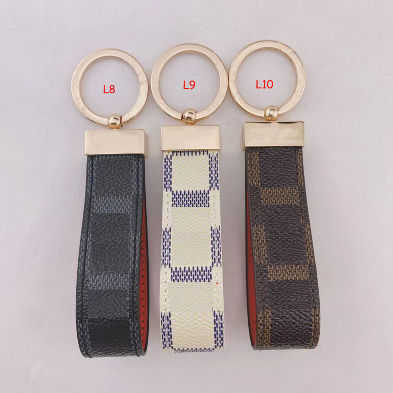 

Mens Fashion Keychain Designer Handmade Leather Lovers Key Chains Letter Women Car Keychains Womens Luxury Hanging Rope 18 styles epacket
