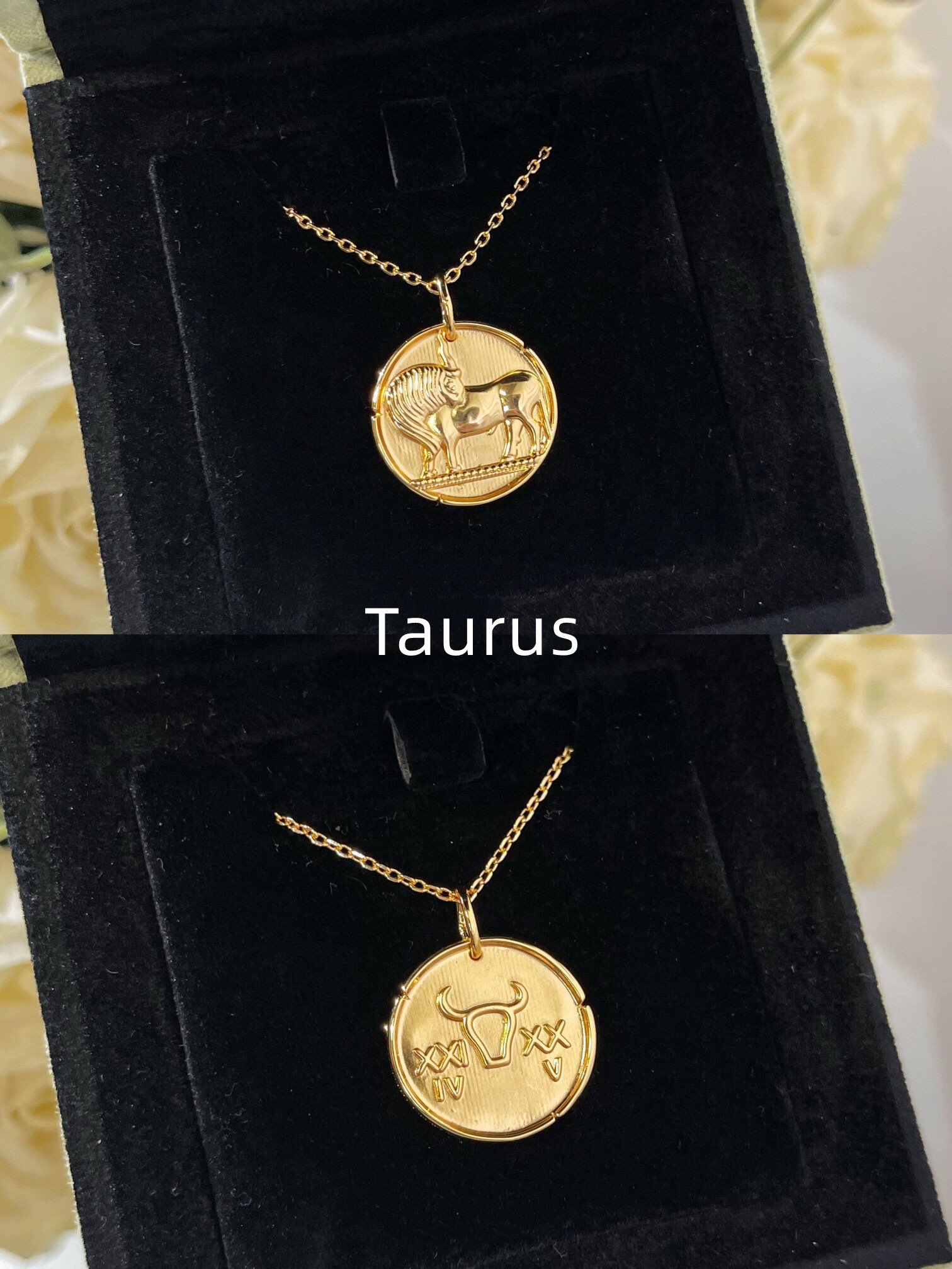 

18K gold coin charm designer necklace vc necklaces Twelve Constellations pendant
