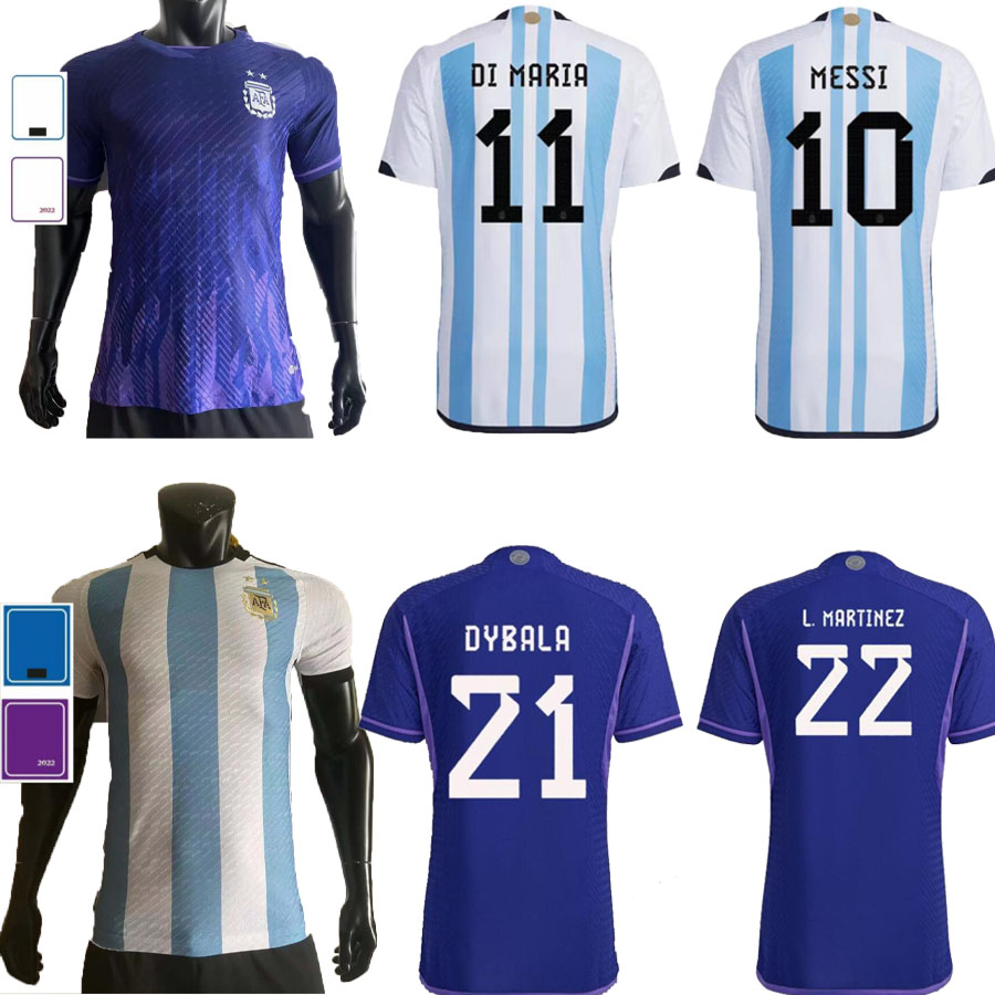 

player version 2022 2023 Argentina soccer Jersey ROMERO DYBALA AGUERO Maradona football shirt 22 23 di maria camiseta de futbol, Black