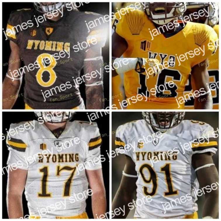 

American College Football Wear Nik1 NCAA College Jerseys Wyoming Cowboys 25 Austin Conway 17 Josh Allen 22 Nico Evans 85 Tyree Mayfield 7 Trey Smith Custom Football, As