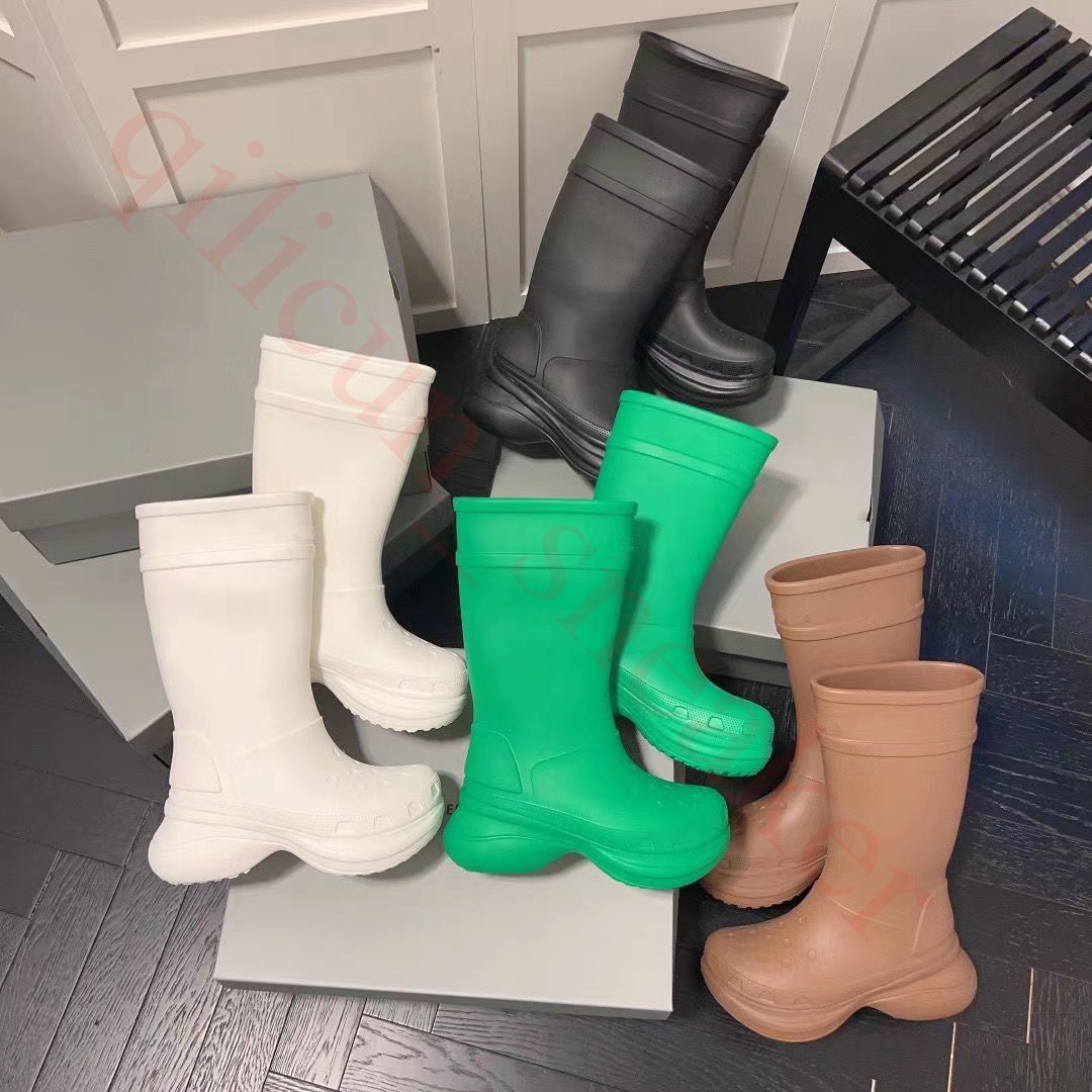 

2022 Women Designer Boot Boots Rain Rubber Winter Rainboots Platform Ankle Slip-On Half Pink Black Green Focalistic CROSS Outdoor Luxury Croc Size 35-44
