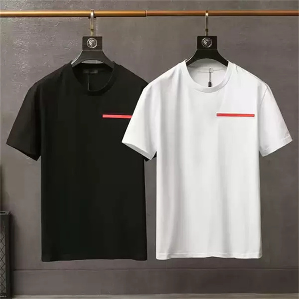 

Mens T shirt designer womens wear man tshirt Letter Luxurys Clothing Sleeve Solid color design Red layering letter pattern wholesale black and white sportwear polo