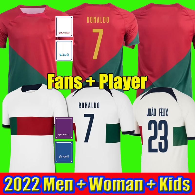 

2022 Portugueses soccer jerseys Bruno FERNANDES DIOGO J. DANILO Portuguesa J. OTAVIO RONALDO Joao Felix Football shirt BERNARDO Portugieser Men Kids Kit uniform sets, 2022 home player