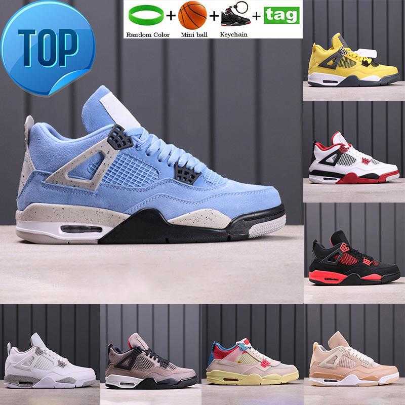 

4 Basketball Top Shoes 4s University Blue White Oreo Shimmer Red Metallic Purple Black Cat Thunder Paris Bred Men Trainers Women Sneakers O, 15 white cement