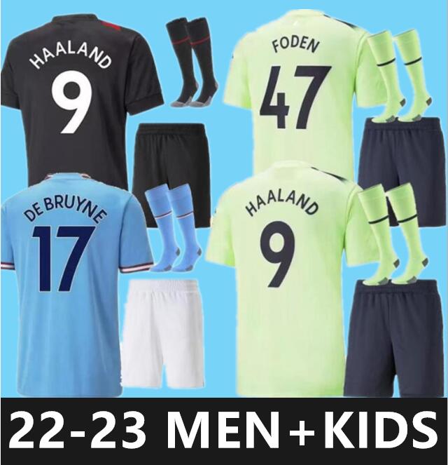 

22 23 Manchester soccer jersey HAALAND 9 GREALISH STERLING J. ALVAREZ DE BRUYNE FODEN MAHREZ BERNARDO 2022 2023 MANS cities football shirts men kids, Home 1