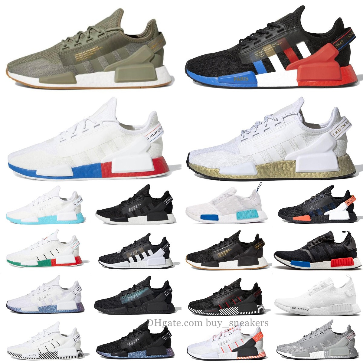 

Dazzle Camo Nmd R1 V2 Mens Running Shoes Aqua Tones Mexico City Metallic Core Black Munich Oreo Og Fashion Men Women Japan Outdoor Designers sports sneakers, Box