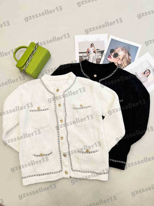 

Designer Cardigan Womens Sweaters Striped Pocket Trim Button Cardigans Knit Sweater Fashion Brand High-quality Autumn And Winter Luxury Tops