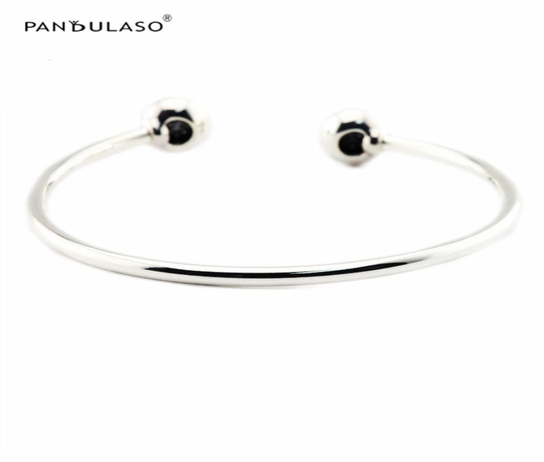 

Signature Clear CZ Open Sterling Silver Bangle Woman Bracelets 925sterlingsilver Bracelets For Women Fits European Famous Brand1164983