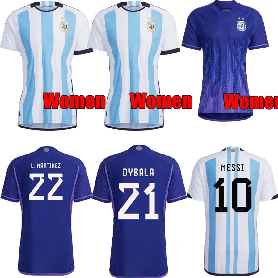 

Argentina soccer Jersey 2022 2023 DYBALA AGUERO Maradona Lautaro MARTINEZ football shirt 21 22 23 OTAMENDI di maria DE PAUL maillots Women uniform mykit, White