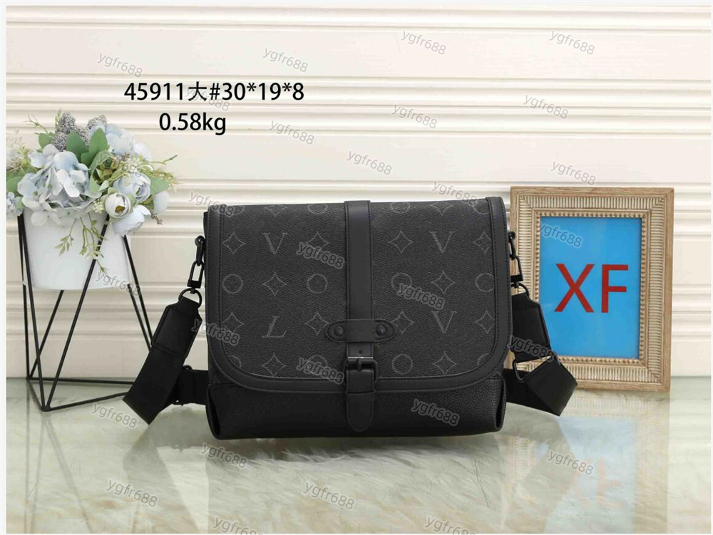 

SAUMUR Messenger Shoulder Bag Mens Luxurys Designers Bags Leather Handbag Cross Body Monograms Eclipse Black flowers Purse Men, Customize