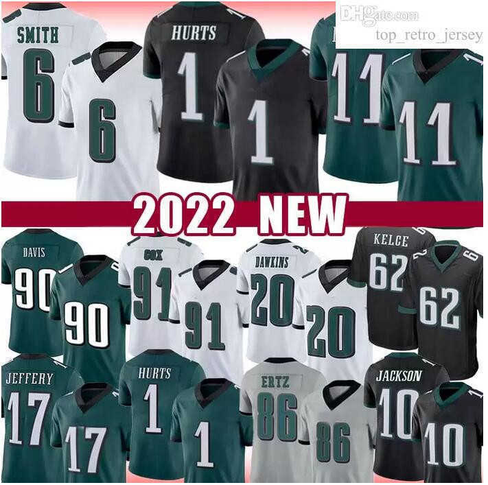 

New Football Jerseys Custom Men 88 Dallas''Goedert Philadelphia''Eagles''20 Brian Dawkins 6 DeVonta Smith 1 Jalen Hurts 62 Jason Kelce 99 Davis, Colour