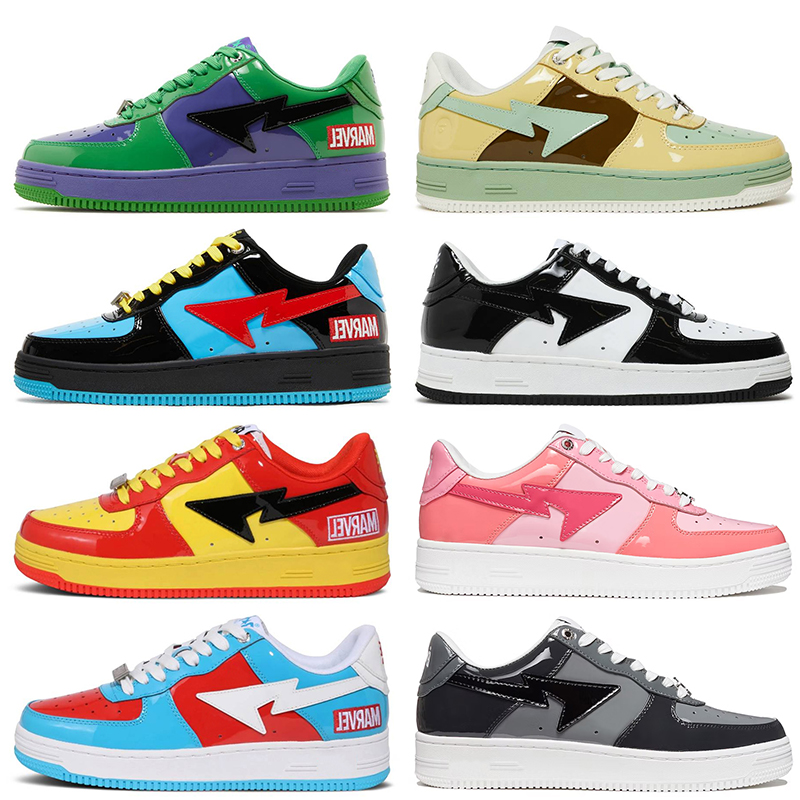 

Top Fashion Designer Bapesta Casual Shoes Women Mens Bapestas Baped SK8 Sta Black Blue Pink Brown Beige Yellow Orange Color Camo Combo Pink, C50 wheat red 36-45