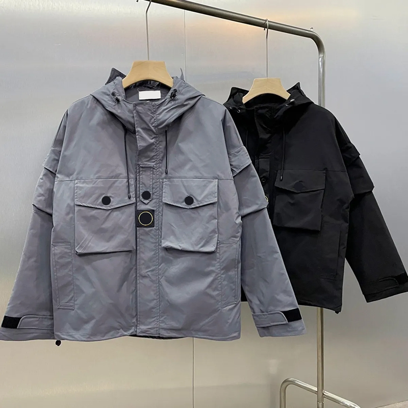 Topstoney Designer Down Mens Veste Sea Island Hourdeux Badge Badge Military Air Toling Fonction Multi - Pocket Cotton Veste Costume