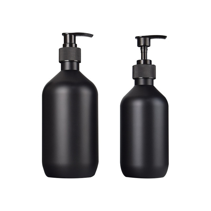 

Matte Black Soap Dispenser Hand Lotion Shampoo Shower Gel Bottles 300ml 500ml PET Plastic Bottle with pumps for Bathroom Bedroom