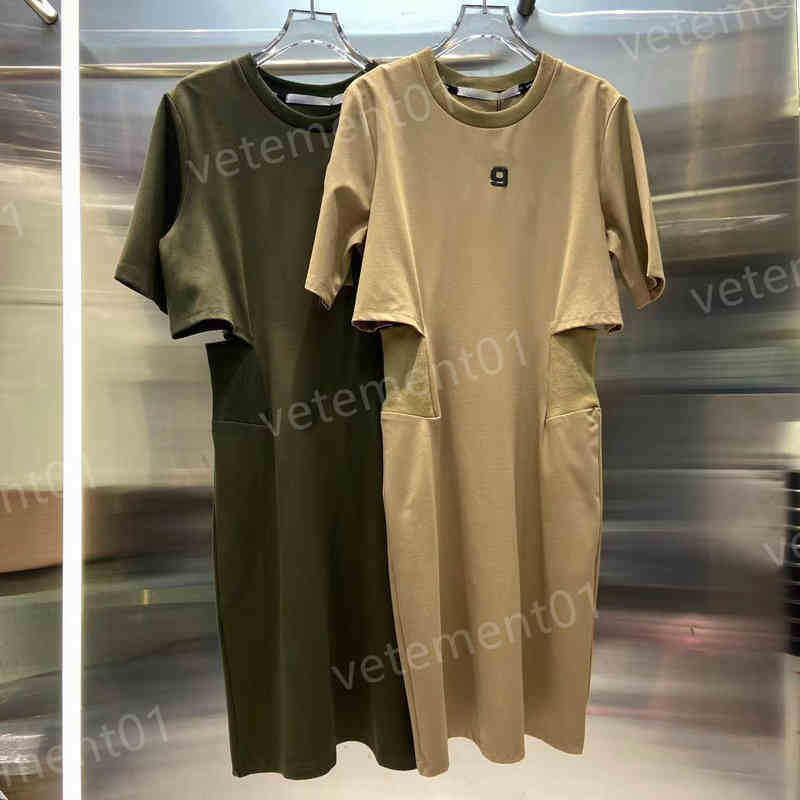 

Womens Dresses Casual Cutout Waist Round Neck High Quality Dress Luxury Comfortable Designer Dresses Woman Clothing 0912