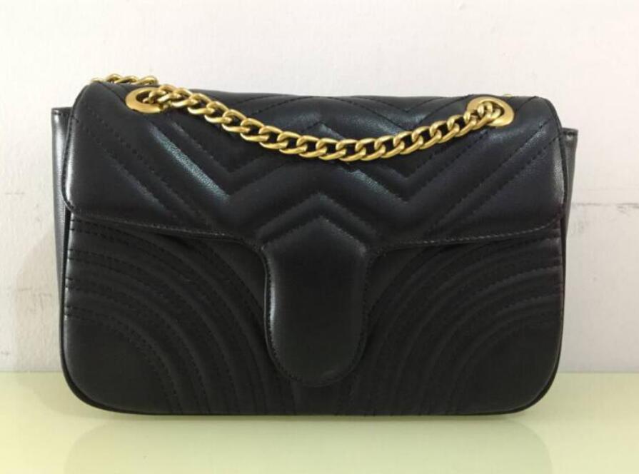 Top NEW 7 Colors Marmont handle bag women handbag female Shoulder bag lady silver chain Messenger bags 2 size 20054lk