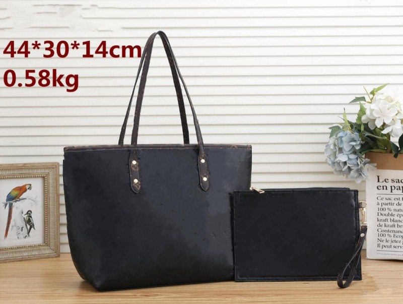 

Never Designer bag Tote L Handbag Women men Shopping Evening Bags Luxury Fashion Shoulder crossbody 2pcs set Leather letter Embossed Totes Full wallet purse pouch, Additional shipping fee