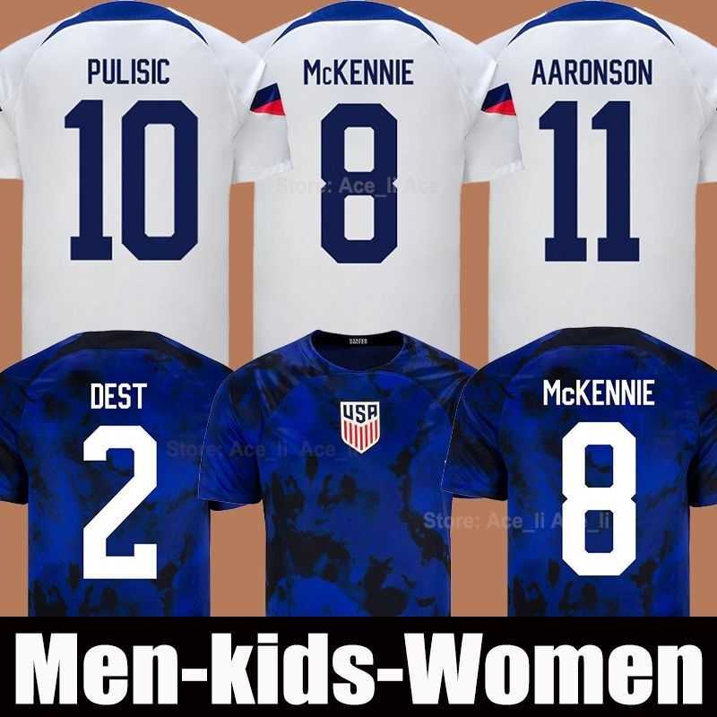 

USA 2022-23 Thai Quality Soccer Jersey 1 Matt Turner 2 Sergino Dest 3 Walker Zimmerman 13 Tim Ream 5 Antonee Robinson 6 Yunus Musah 8 Weston McKennie 4 Tyler Adams, Colour
