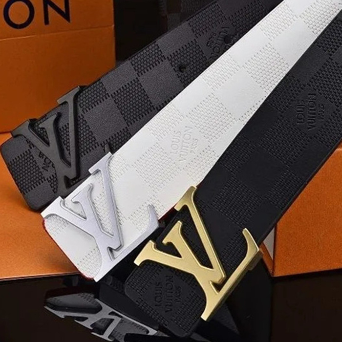 

Paris Fashion Luxury Genuine Leather Louis Vuitton belt designer smooth Buckle Women Belts For men gucci Letter Double Big gold classical strap gg