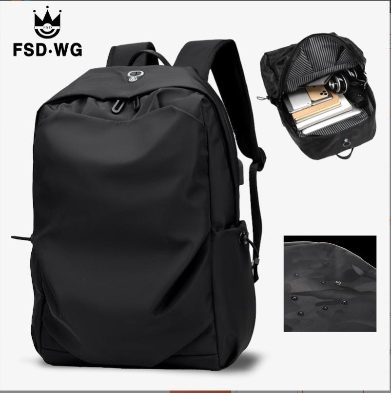 

Bag Parts USB rechargeable backpack casual men's bag high school students waterproof schoolbag travel