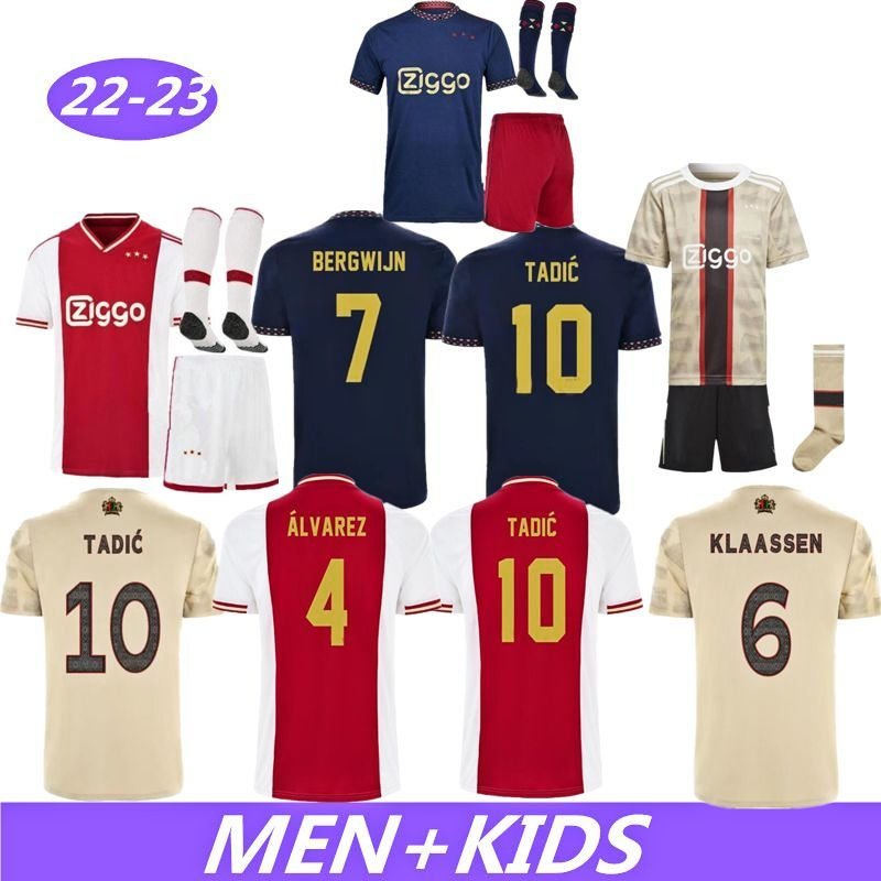 

Jerseys 22 23 TADIC soccer jersey Fans Camiseta Futbol Marley BERGHUIS HALLER BLIND KLAASSEN aJA GRAVENBERCH CRUYFF BLIND top men kids Socks football shirt, Purple