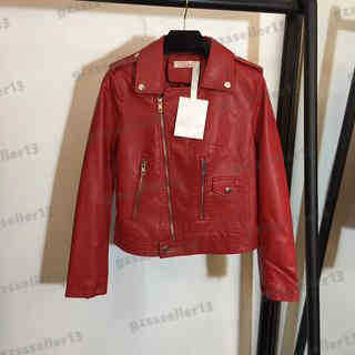 

Designer Womens Jacket Luxury Red Leather Jackets Fashion Brand 2022AW High Quality Diagonal Zip Cardigan Jacket Top Coat For Women Clothing