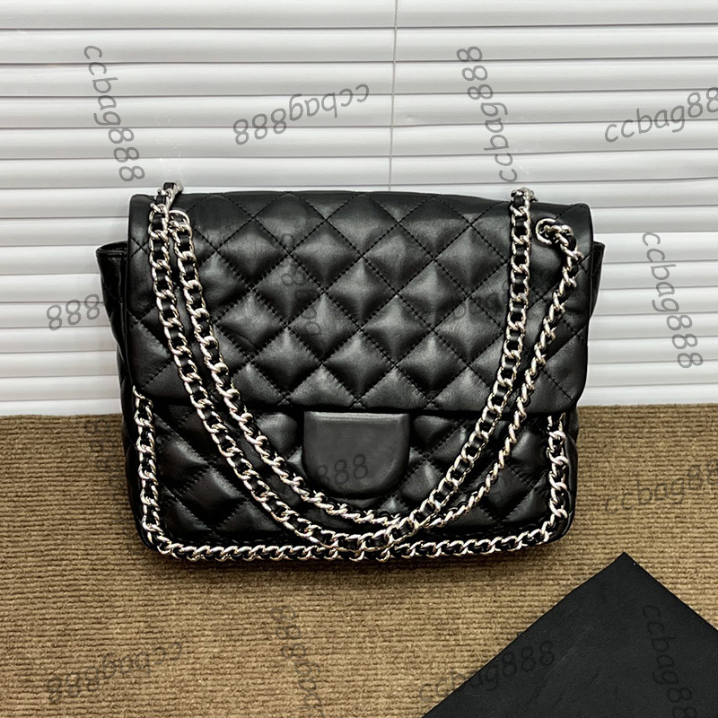 

CC Bags Luxury Brand Shoulder Bags Vintage Womens Classic Flap Bags Brave Around Silver Metal Large Capacity Matelasse Chian Crossbody Shoul, Box