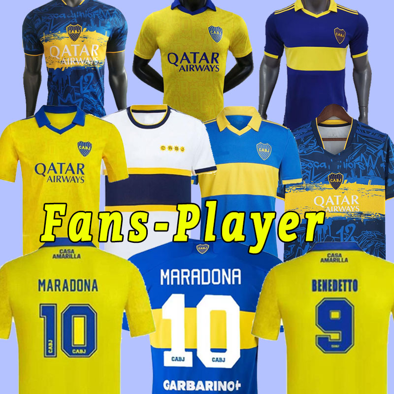 

adult kit 22 23 Boca Juniors soccer jersey CARLITOS MARADONA TEVEZ DE ROSSI 20222 third home away 3rd thailand football shirt MEN AND KIDS SETS UNIFORM fans player, Third+patch