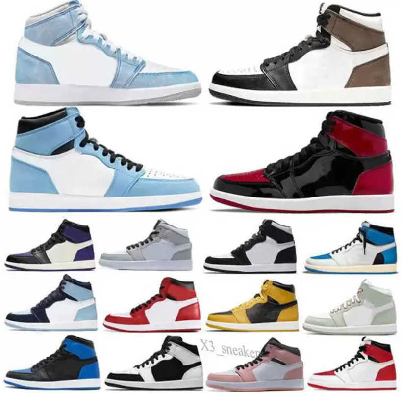 

Jumpman 1 Mens Basketball Shoes Sports Trainers Sneakers High Dark Mocha Chicago Obsidian White Lucky Green Outdoor 1S Women 36-47 X22 K94S, # 6