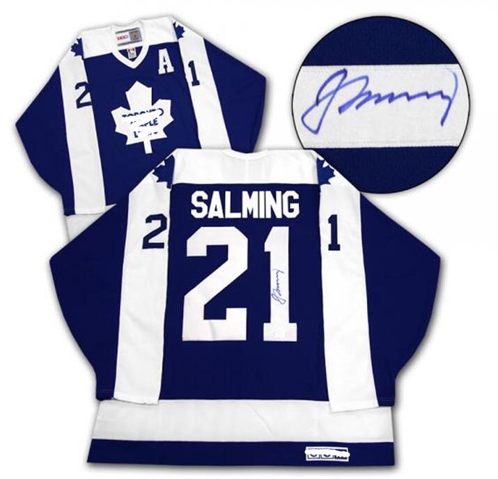 

Salming Borje Signed Autograph signatured Autographed auto jersey shirts, Yellow
