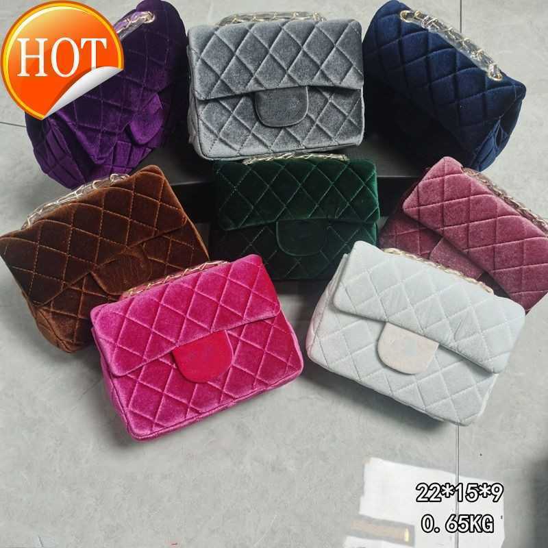 

Women's Luxury Channel bag Designer Shoulder Bags Handbag Small Incense Square Messenger bags Crystal Velvet Diamond Lattice Portable Cross-body Bag Envelope Bags, 2 size 22x17x9cm