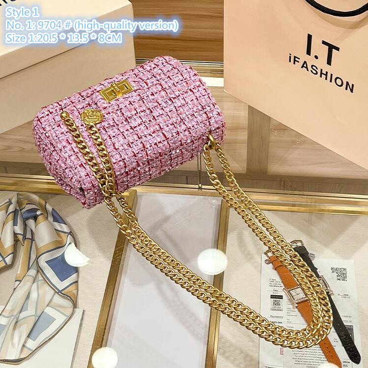 

Wholesale factory ladies shoulder bags 3 styles upgrade version pink fashion chain bag flip winter woolen handbag sweet little fresh leather mobile phone coin purse, White-6083 # (common version)-style 3