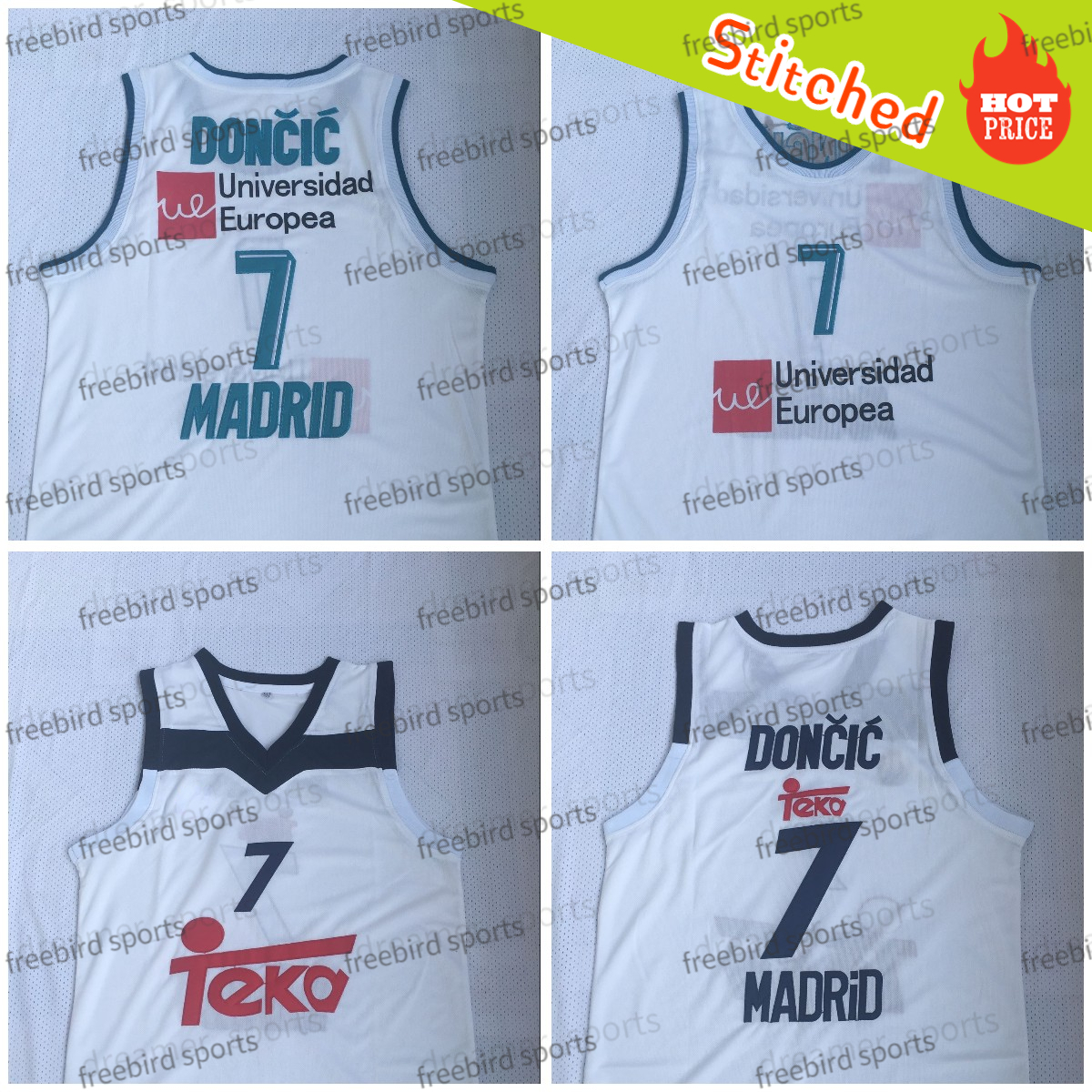 

Real 7 Luka Doncic Basketball Jersey Team Slovenia 77 Doncic Madrid White College Mens Jerseys Stitched Soft Fabric Breathable, Men jersey