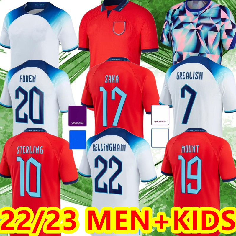 

2022 KANE STERLING soccer jerseys RASHFORD SANCHO GREALISH MOUNT FODEN HENDERSON MAGUIRE ENGlANDS 21 22 23 national football shirt men kids, 2022 home+patch