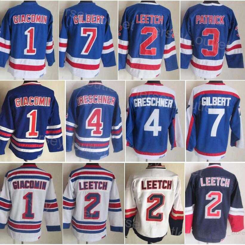

Men CCM Hockey Retro 2 Brian Leetch Jersey Vintage Classic 1 Eddie Giacomin 3 James Patrick 4 Ron Greschner 7 Rod Gilbert 1991-92 75th''Nhl''shirt, White