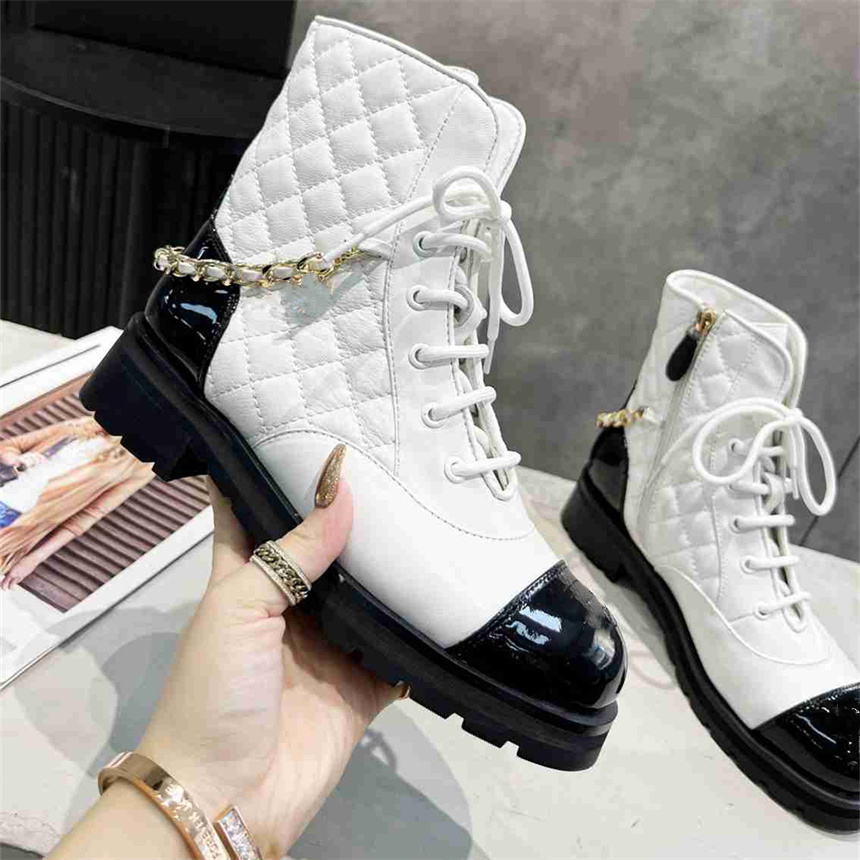 

2022 Designer Channel Boots Shoes Nude Black Pointed Toe Mid Heel Long Short Boots Shoes mee