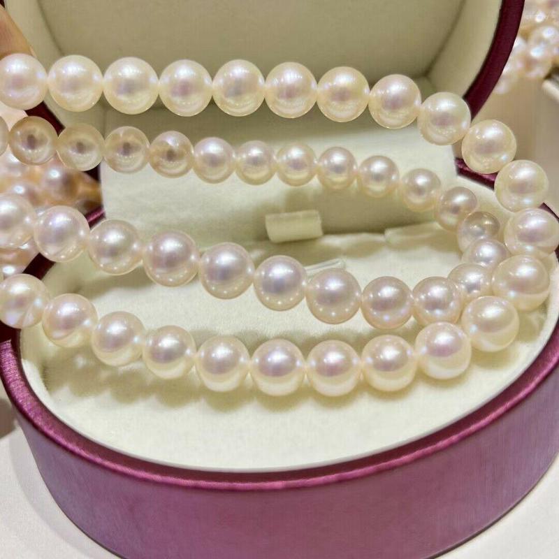 

Chains 10-11 Mm White Real Australia South Sea Pearl Necklcace17 "