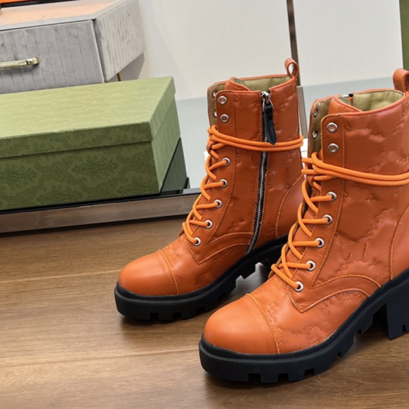 

Cowhide knee high boots Fabric and leather splicing Knee length leather shoes, Blue