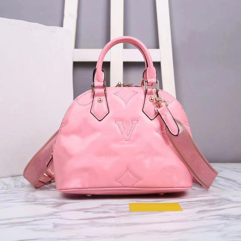 

Louiseity designer shell bag ALMA BB Embroidery thread Embossing Leather Classic top Ladies handbag Women cossbody purse handbags shoulder bags wallet totes, Yellow